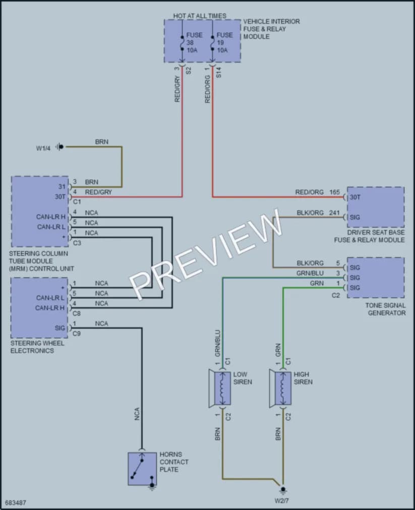 2020 MercedesBenz 3500Sprinter Horn wiring diagram preview