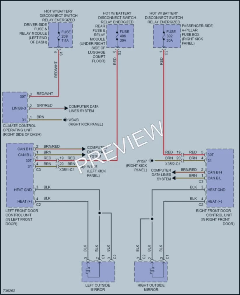 2020 MercedesBenz C300 Defoggers wiring diagram preview