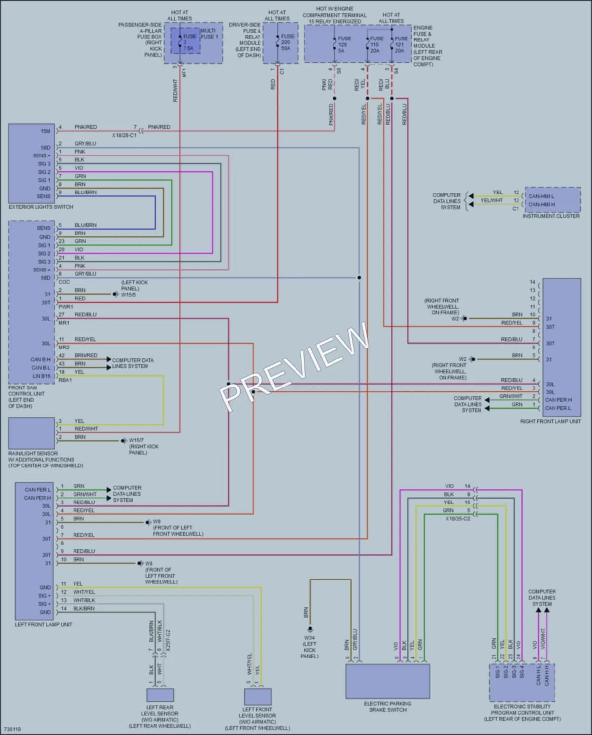 2020 MercedesBenz C300 Headlights wiring diagram preview