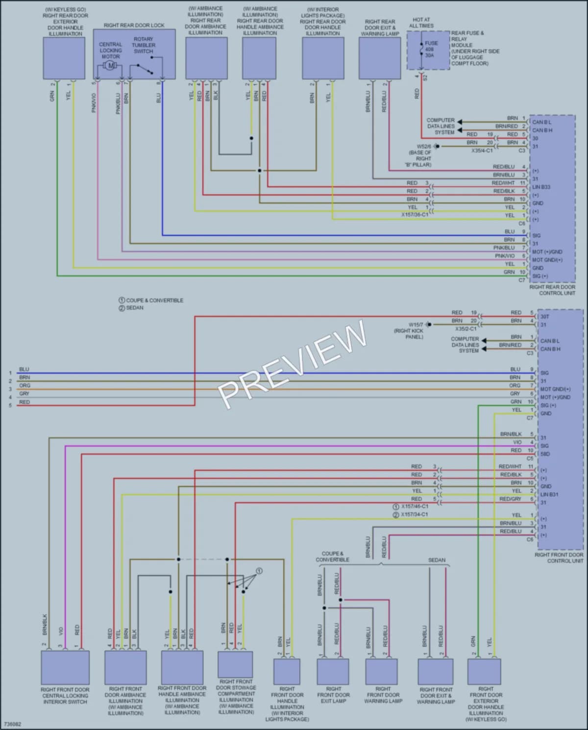 2020 MercedesBenz C300 Power Door Locks wiring diagram preview