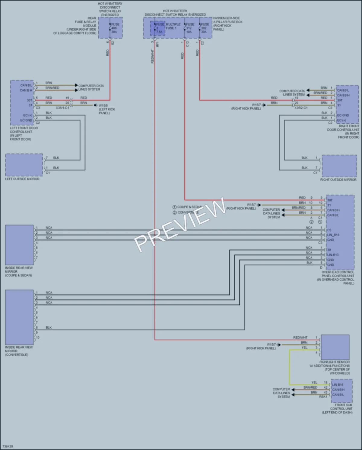 2020 MercedesBenz C300 Power Mirrors wiring diagram preview
