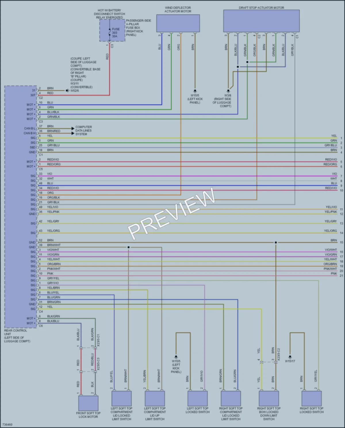 2020 MercedesBenz C300 Power Top Sunroof wiring diagram preview