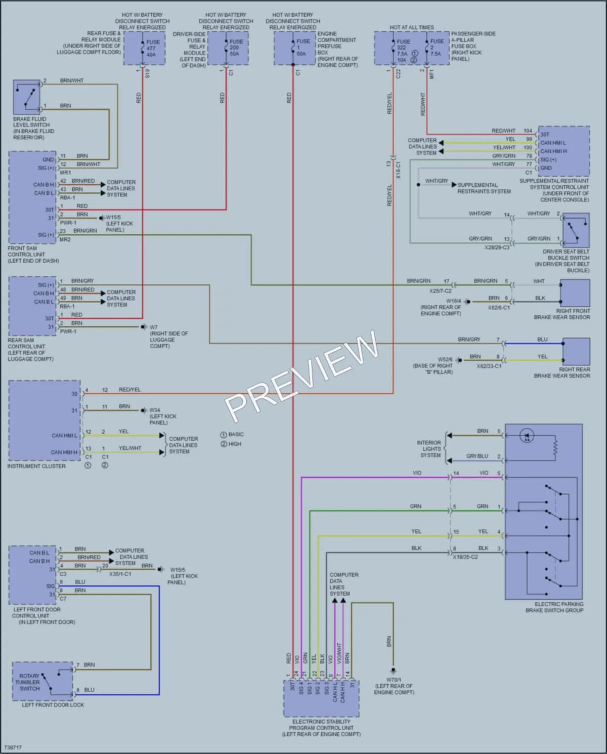 2020 MercedesBenz C300 Warning Systems wiring diagram preview