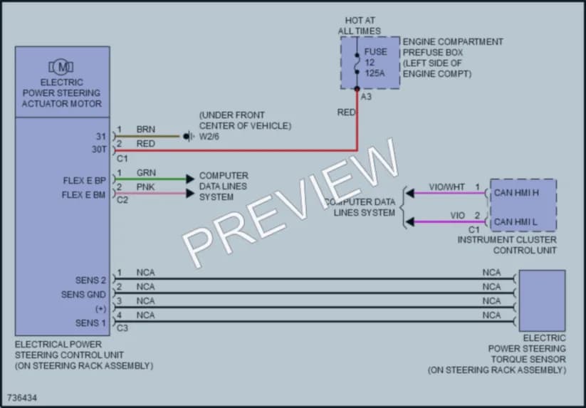 2020 MercedesBenz CLA250 Electronic Power Steering wiring diagram preview