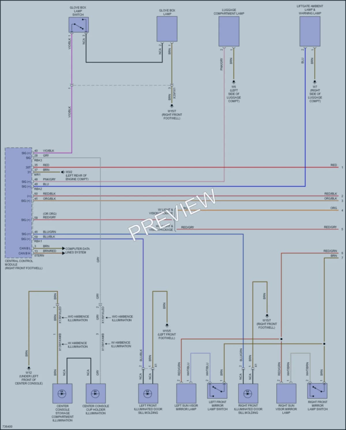 2020 MercedesBenz CLA250 Interior Lights wiring diagram preview