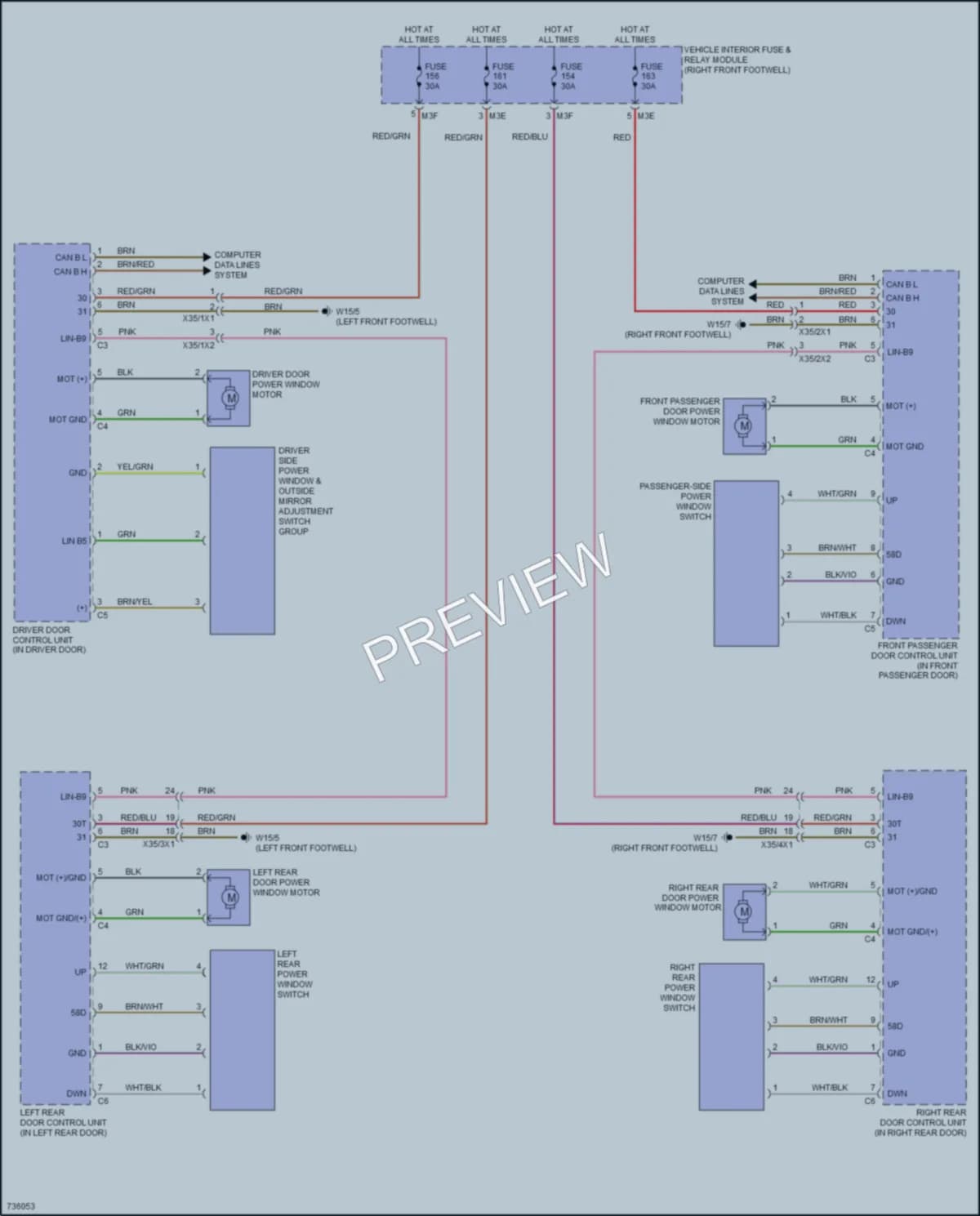 2020 MercedesBenz CLA250 Power Windows wiring diagram preview