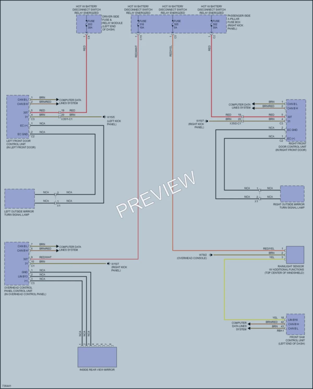 2020 MercedesBenz CLS450 Power Mirrors wiring diagram preview