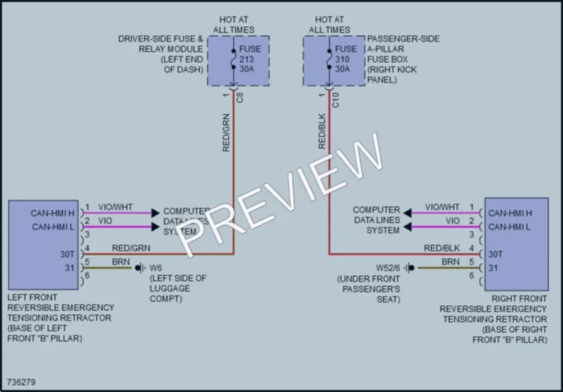 2020 MercedesBenz CLS450 Supplemental Restraints wiring diagram preview