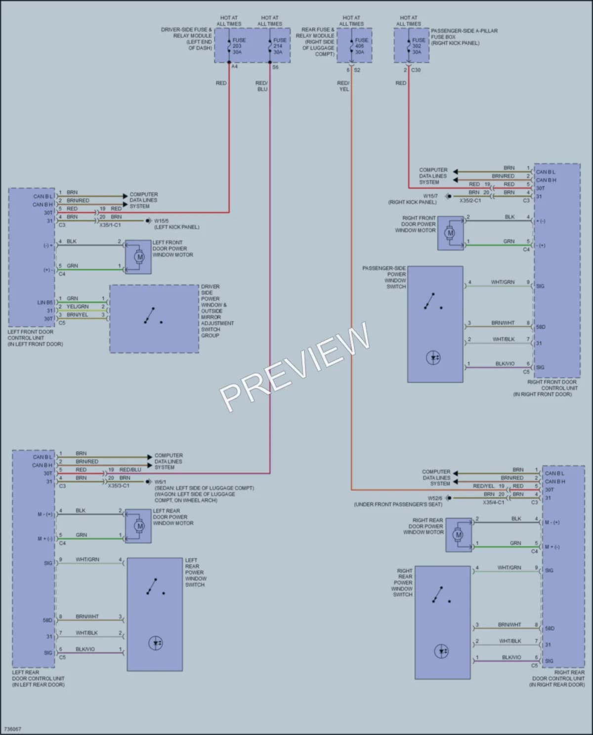 2020 MercedesBenz E350 Power Windows wiring diagram preview