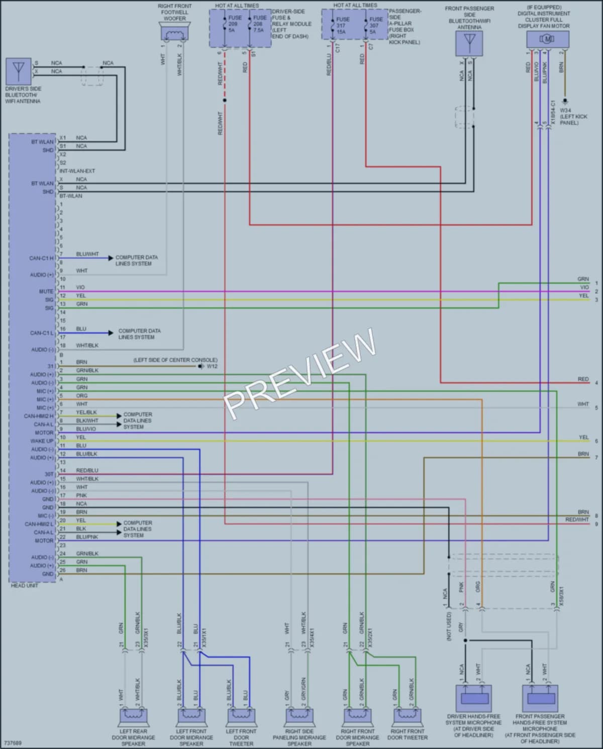 2020 MercedesBenz E350 Radio wiring diagram preview