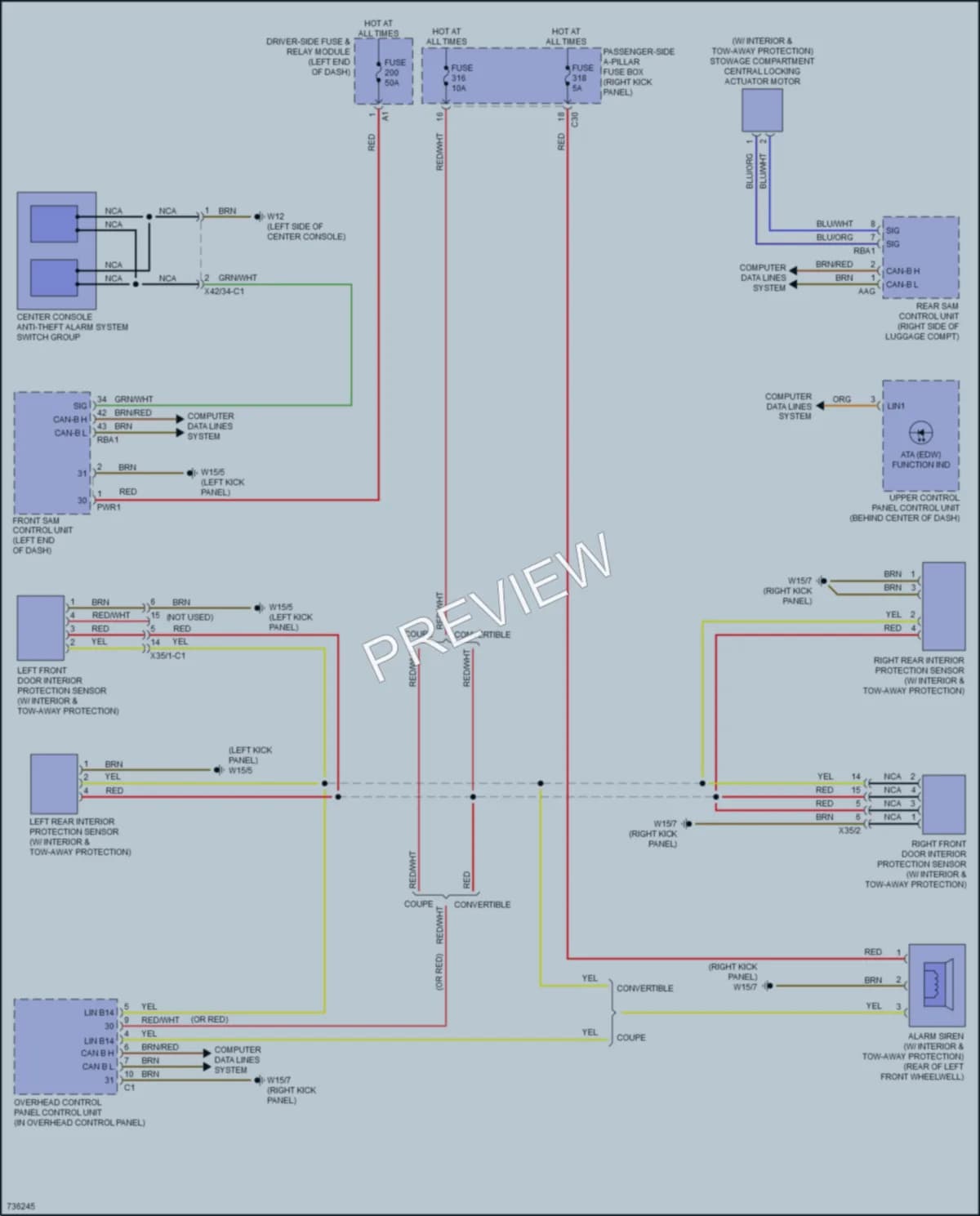 2020 MercedesBenz E450 Anti Theft wiring diagram preview