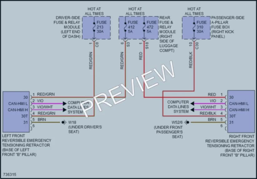 2020 MercedesBenz E450 Supplemental Restraints wiring diagram preview