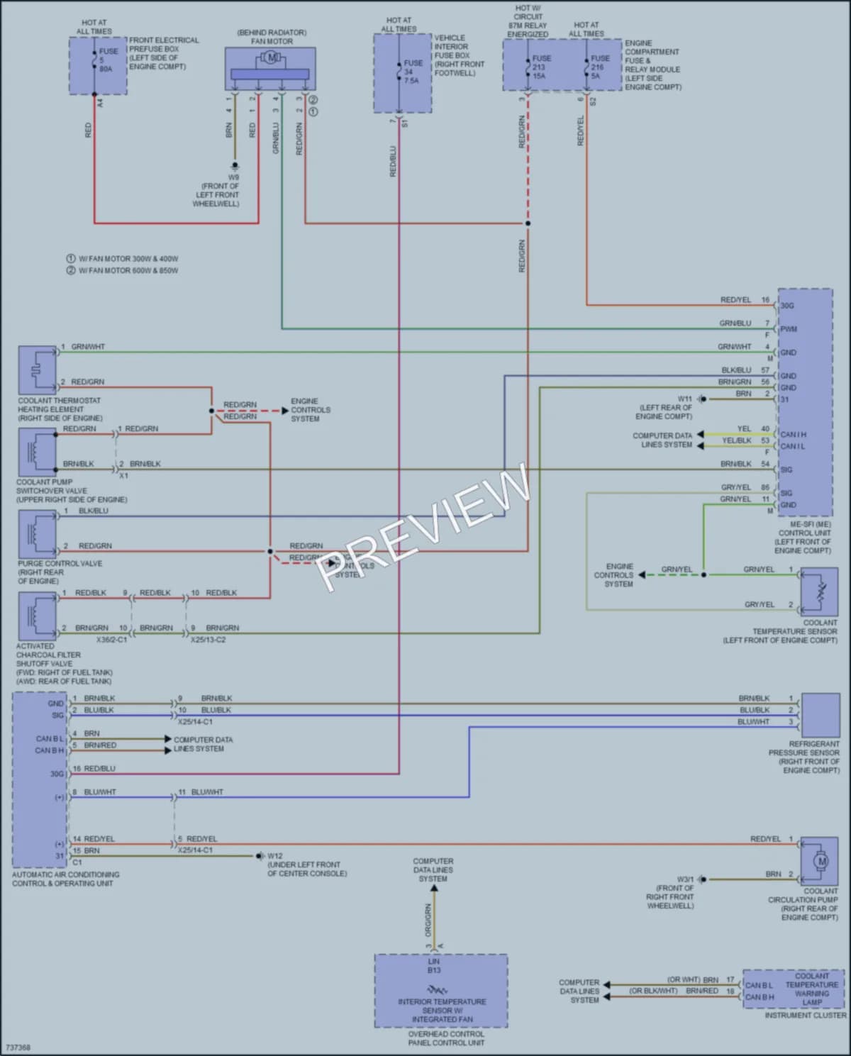 2020 MercedesBenz GLA250 Cooling Fan wiring diagram preview