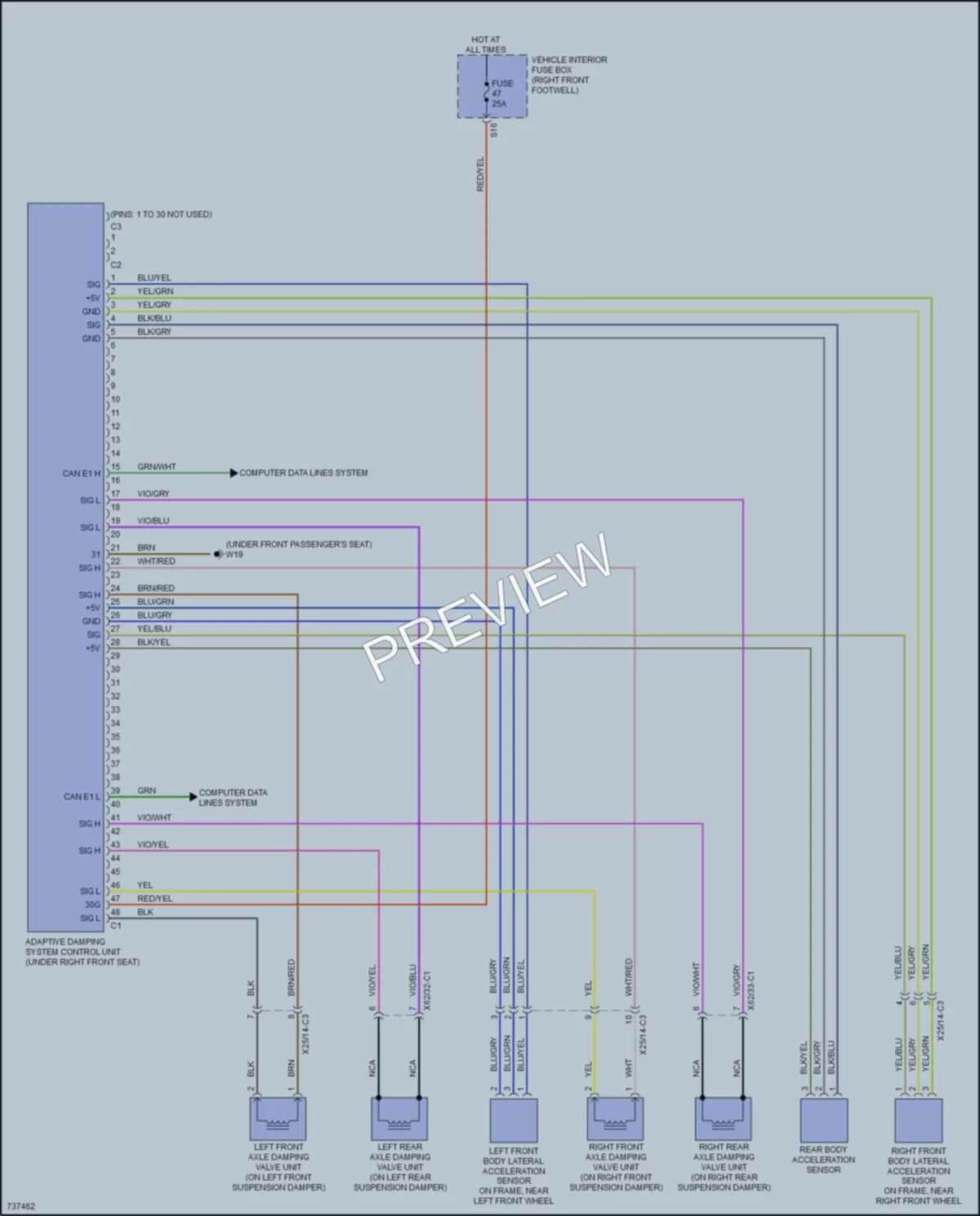 2020 MercedesBenz GLA250 Electronic Suspension wiring diagram preview
