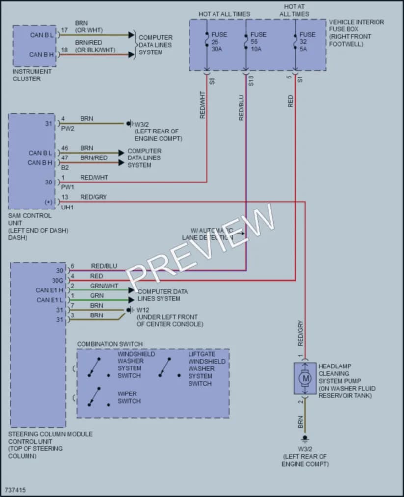2020 MercedesBenz GLA250 Wiper Washer wiring diagram preview