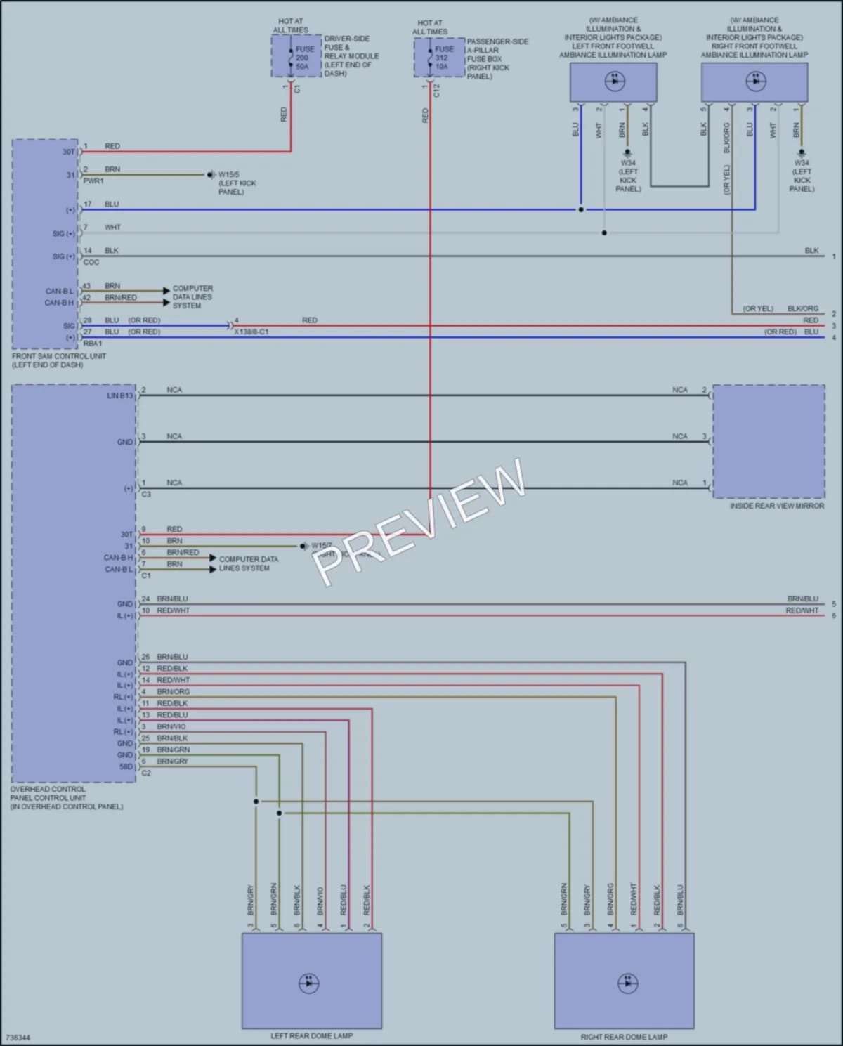 2020 MercedesBenz GLC300 Interior Lights wiring diagram preview