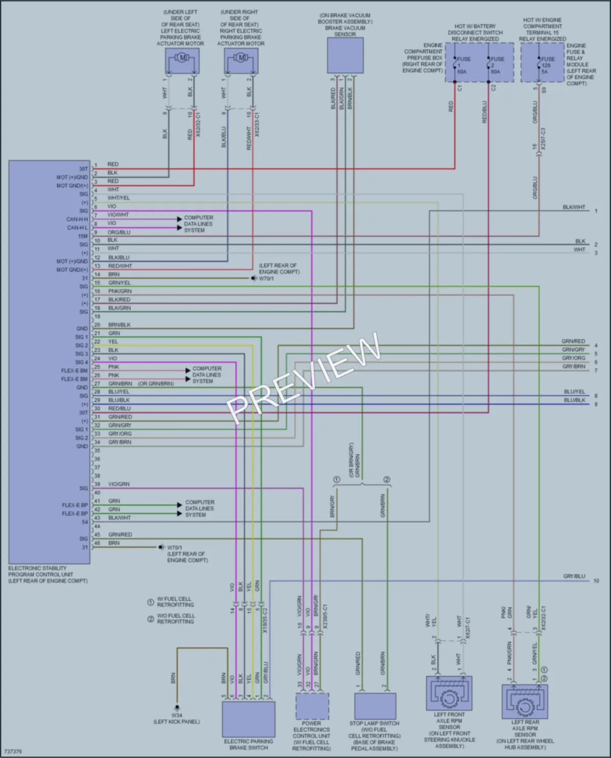 2020 MercedesBenz GLC350e Anti Lock Brakes wiring diagram preview