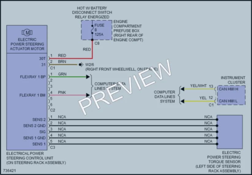 2020 MercedesBenz GLC350e Electronic Power Steering wiring diagram preview