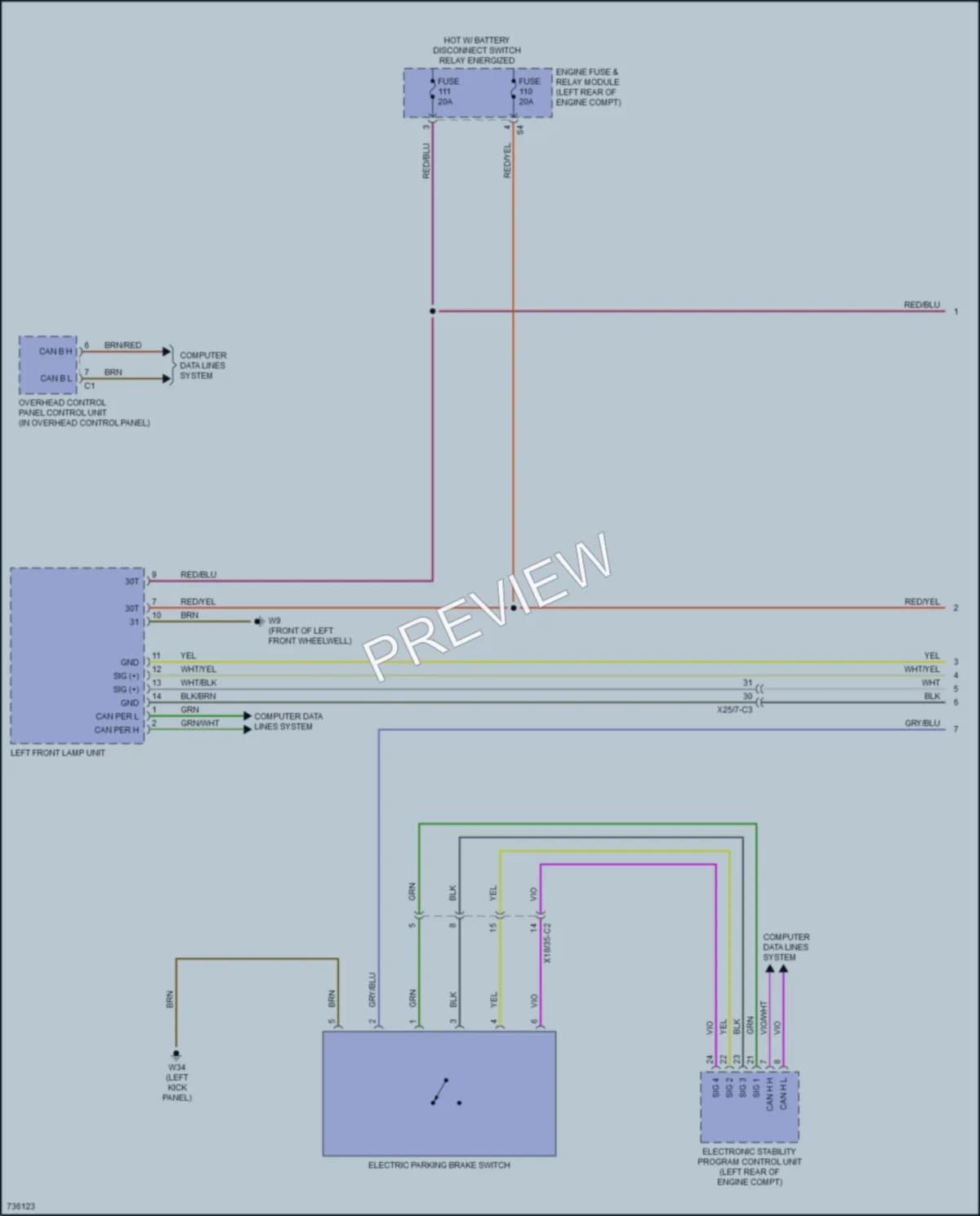2020 MercedesBenz GLC350e Headlights wiring diagram preview