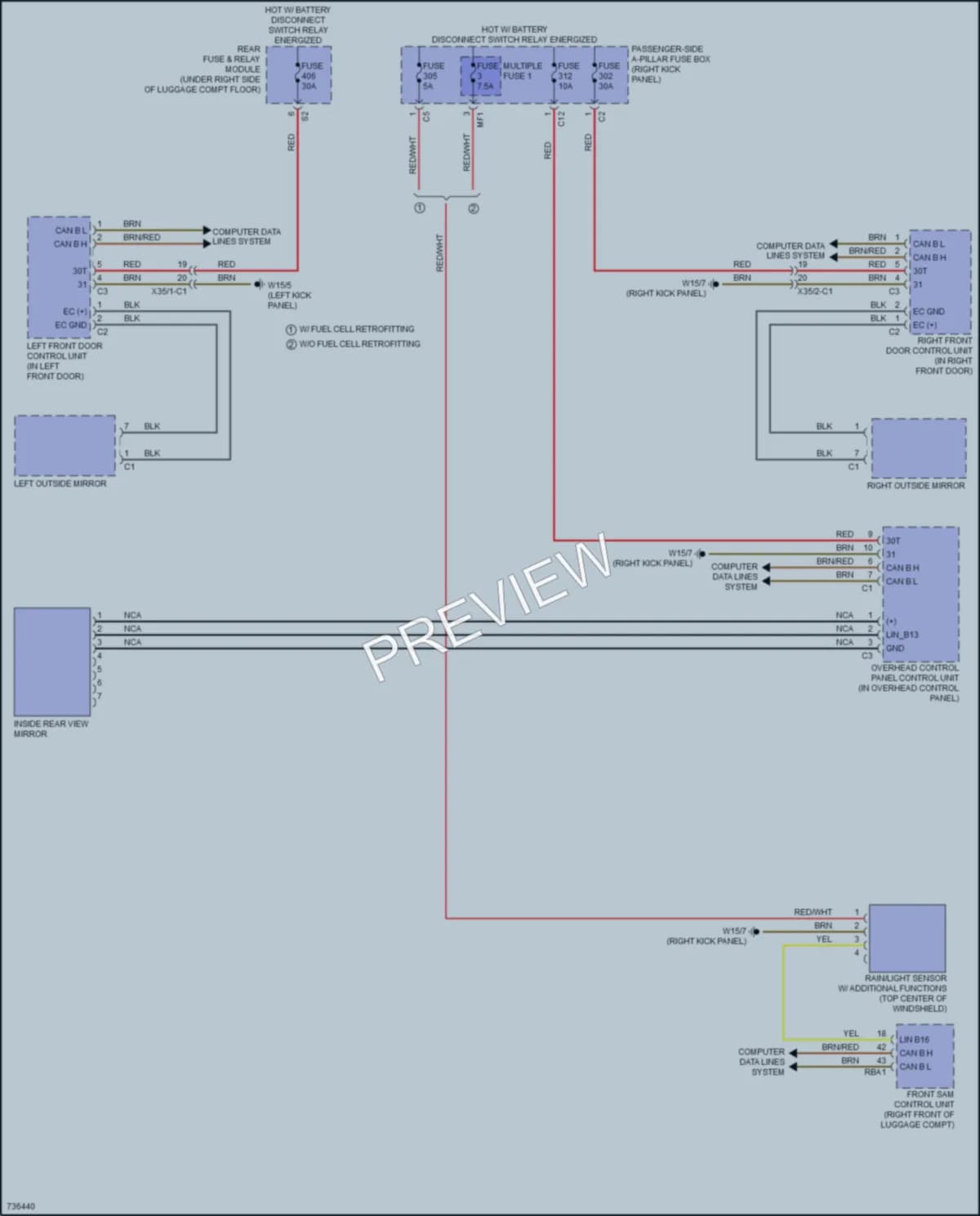 2020 MercedesBenz GLC350e Power Mirrors wiring diagram preview