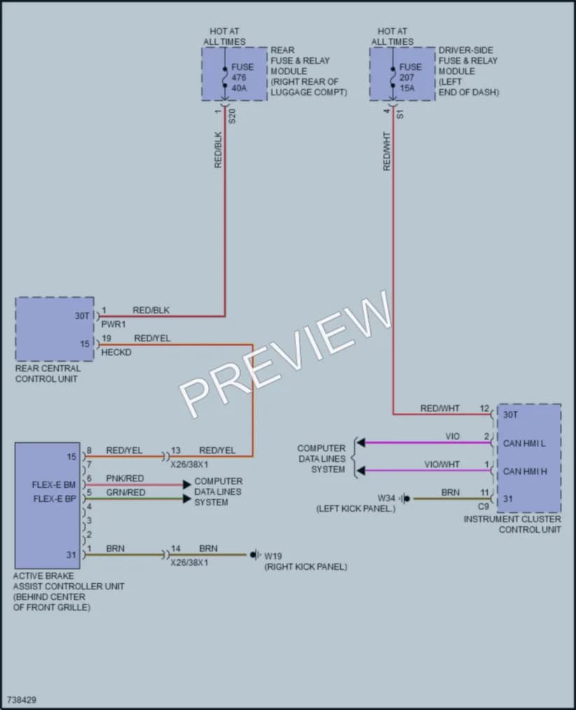 2020 MercedesBenz GLE350 Instrument Cluster wiring diagram preview