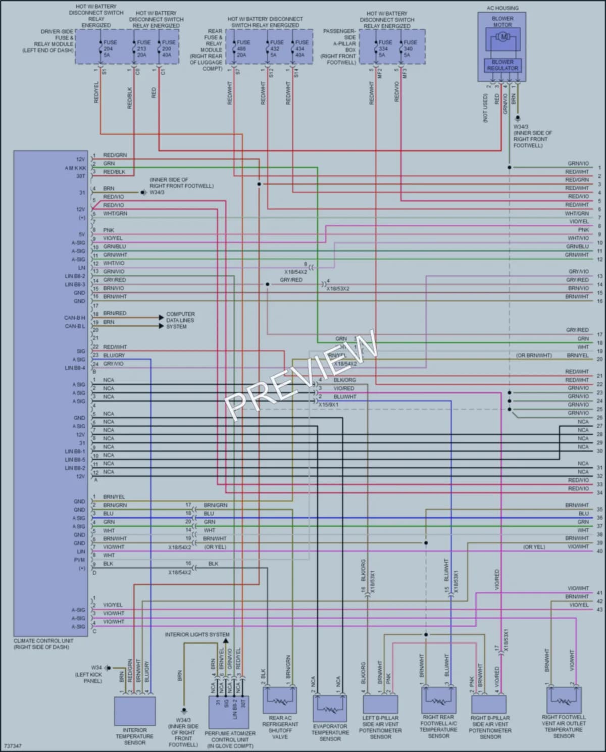 2020 MercedesBenz GLE450 Air Conditioning wiring diagram preview