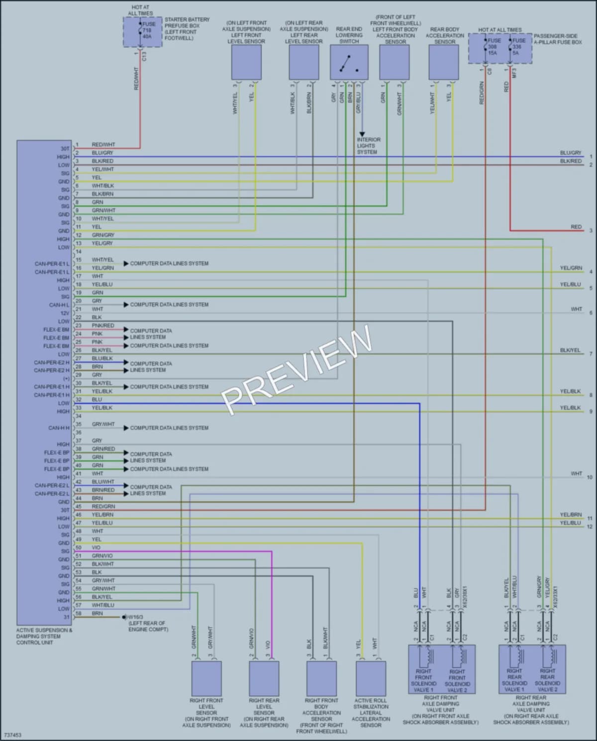 2020 MercedesBenz GLE450 Electronic Suspension wiring diagram preview