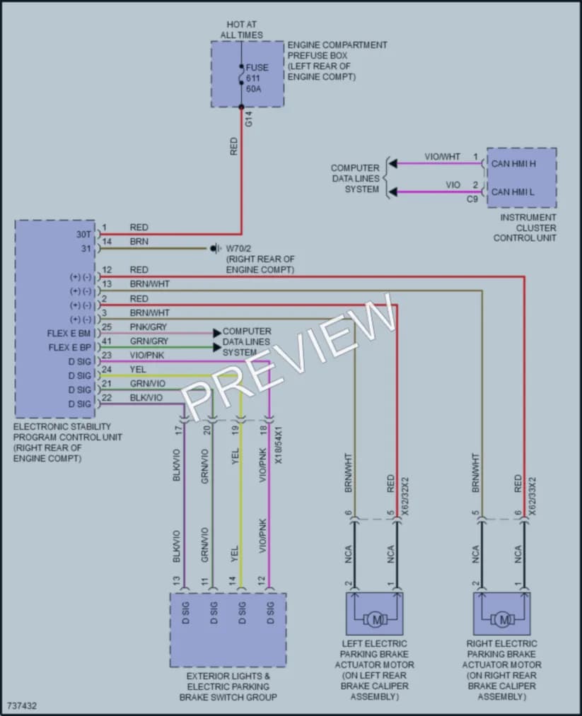 2020 MercedesBenz GLE450 Shift Interlock wiring diagram preview