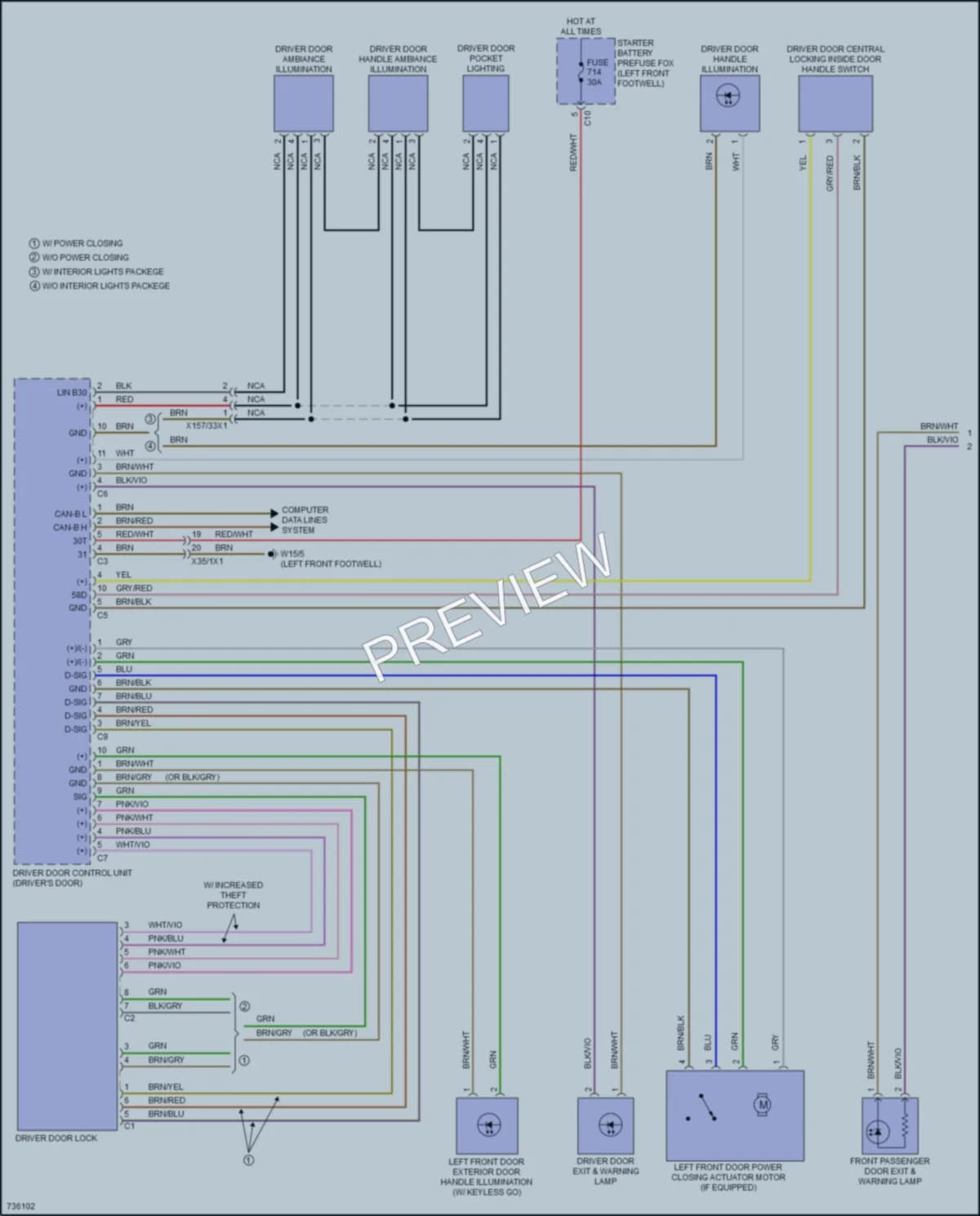 2020 MercedesBenz GLS450 Power Door Locks wiring diagram preview
