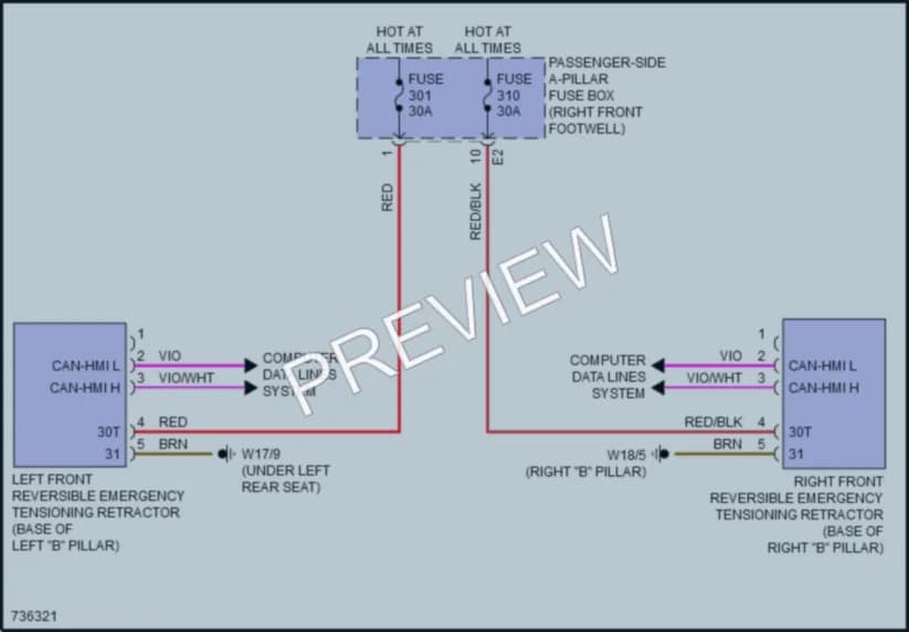 2020 MercedesBenz GLS450 Supplemental Restraints wiring diagram preview