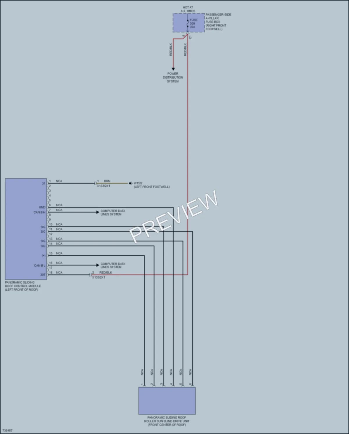 2020 MercedesBenz GLS580 Power Top Sunroof wiring diagram preview