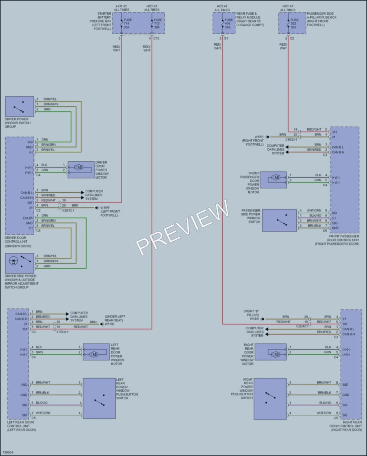 2020 MercedesBenz GLS580 Power Windows wiring diagram preview