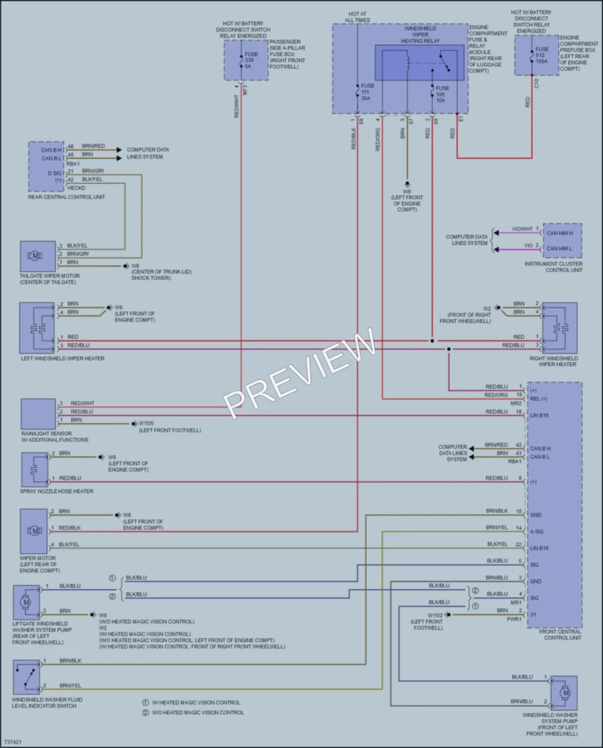 2020 MercedesBenz GLS580 Wiper Washer wiring diagram preview
