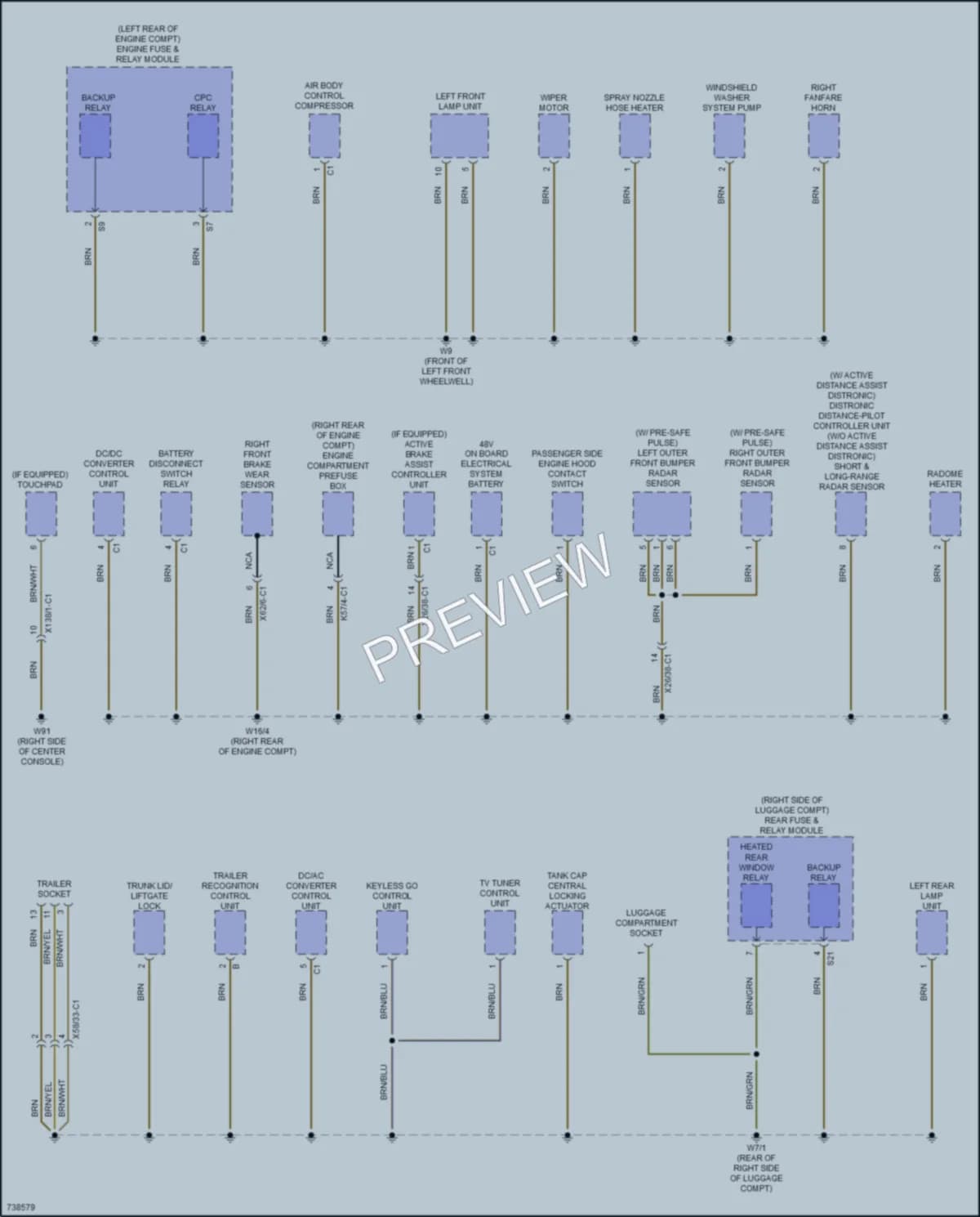 2020 MercedesBenz S450 Ground Distribution wiring diagram preview