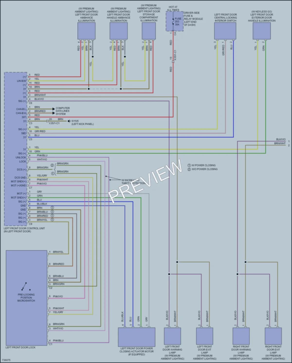 2020 MercedesBenz S450 Power Door Locks wiring diagram preview