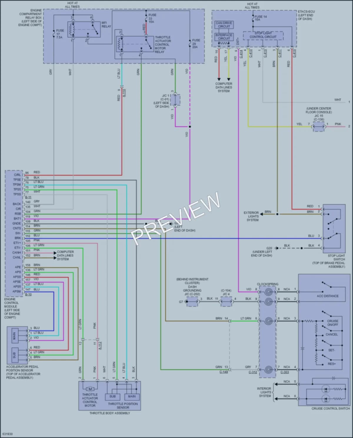 2020 Mitsubishi EclipseCross Cruise Control wiring diagram preview