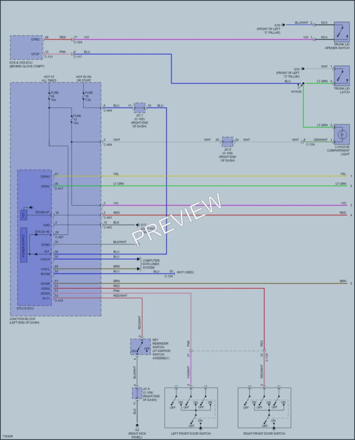 2020 Mitsubishi MirageG4 Interior Lights wiring diagram preview