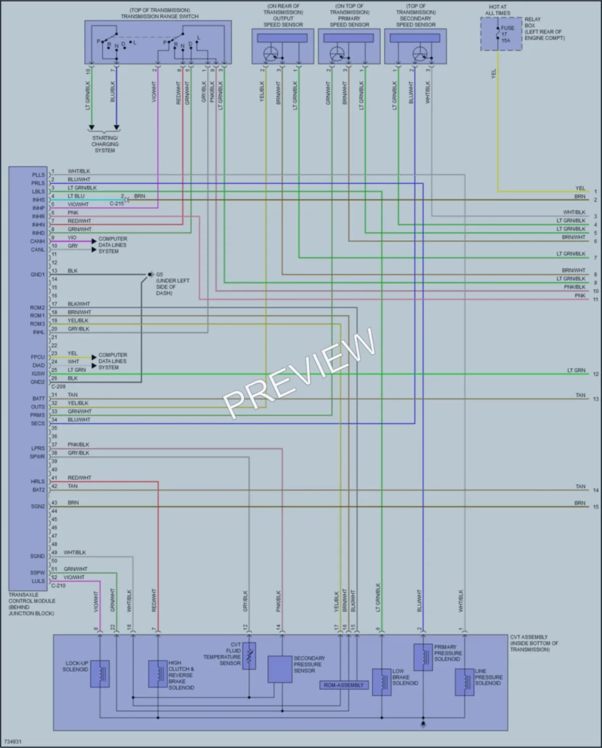 2020 Mitsubishi MirageG4 Transmission wiring diagram preview
