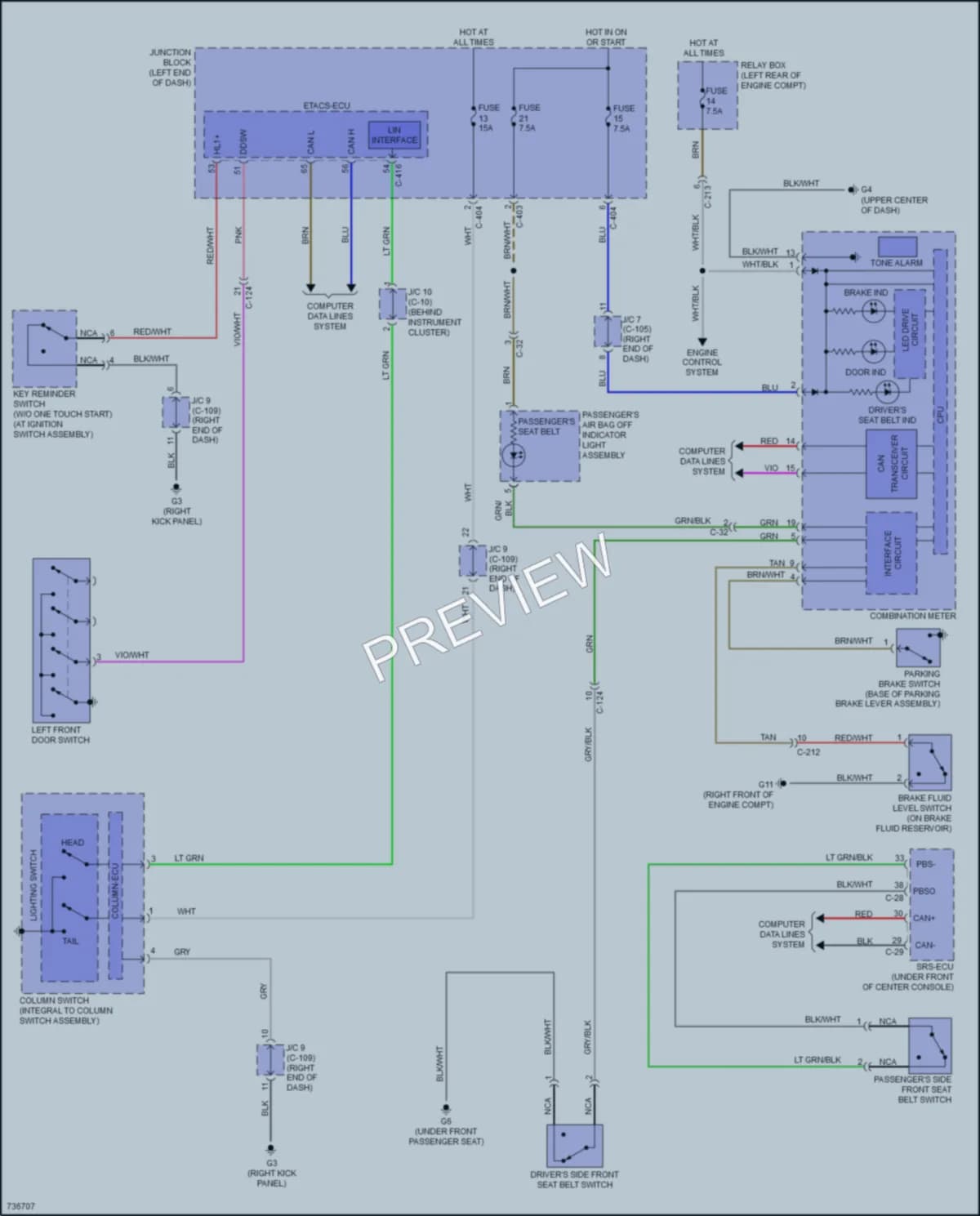 2020 Mitsubishi MirageG4 Warning Systems wiring diagram preview