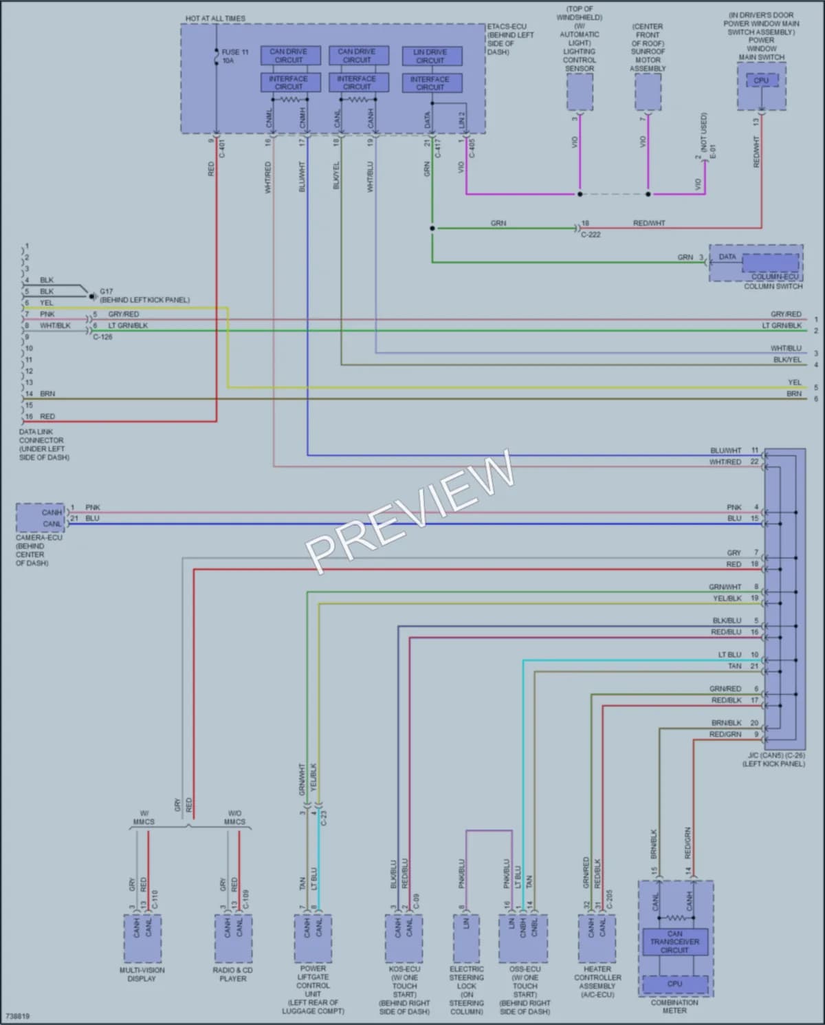 2020 Mitsubishi Outlander Computer Data Lines wiring diagram preview