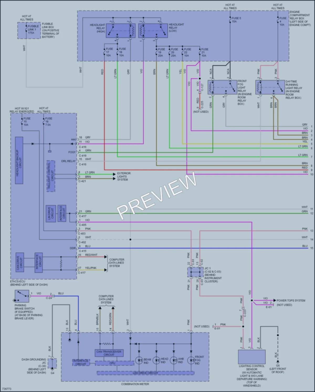 2020 Mitsubishi Outlander Headlights wiring diagram preview