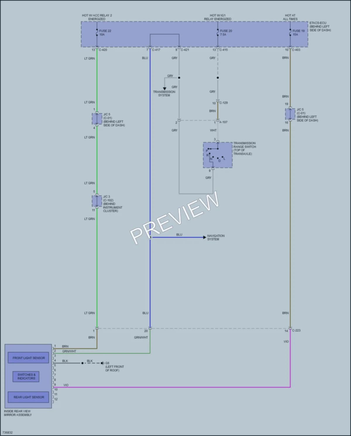 2020 Mitsubishi Outlander Power Mirrors wiring diagram preview
