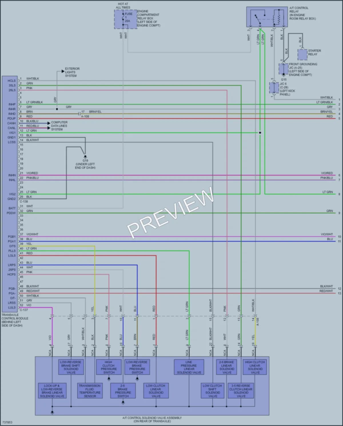 2020 Mitsubishi Outlander Transmission wiring diagram preview