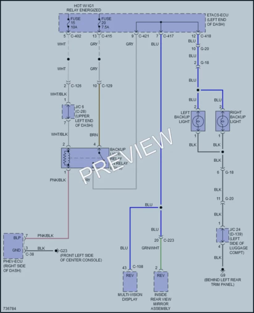 2020 Mitsubishi OutlanderPHEV Exterior Lights wiring diagram preview