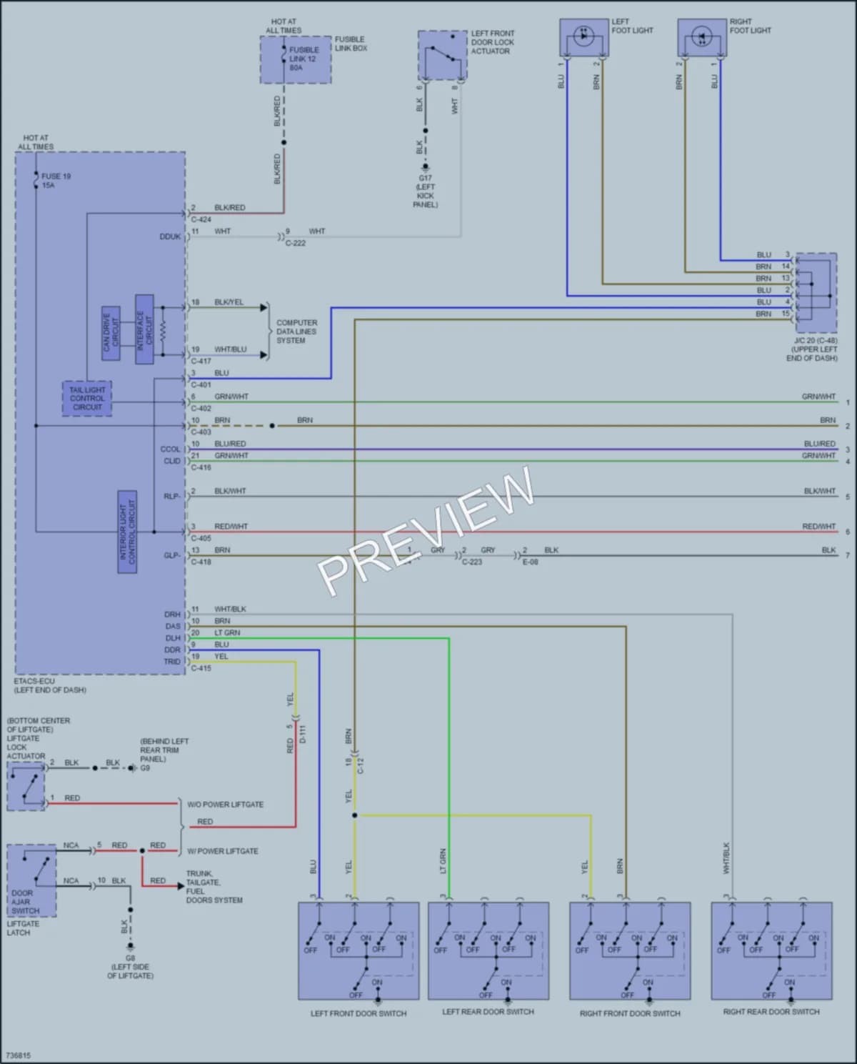 2020 Mitsubishi OutlanderPHEV Interior Lights wiring diagram preview