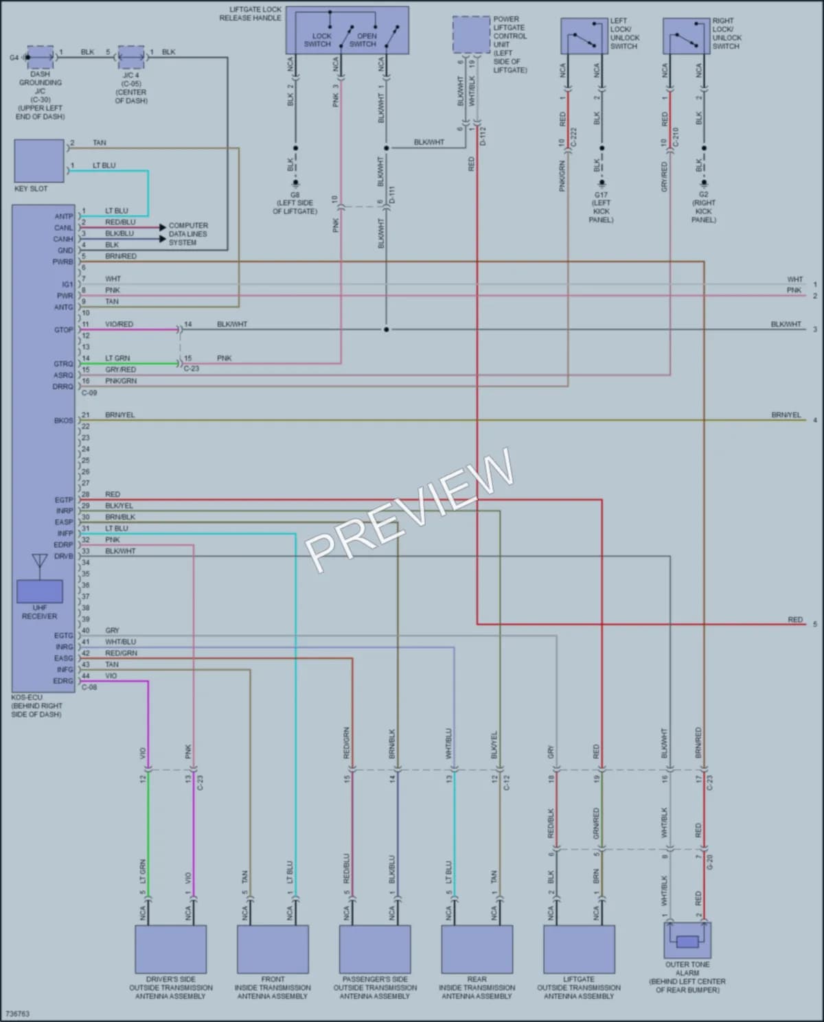 2020 Mitsubishi OutlanderPHEV Power Door Locks wiring diagram preview