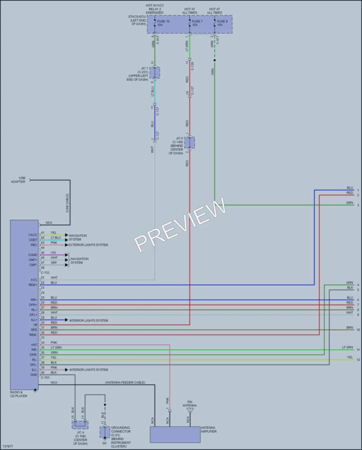 2020 Mitsubishi OutlanderSport Radio wiring diagram preview