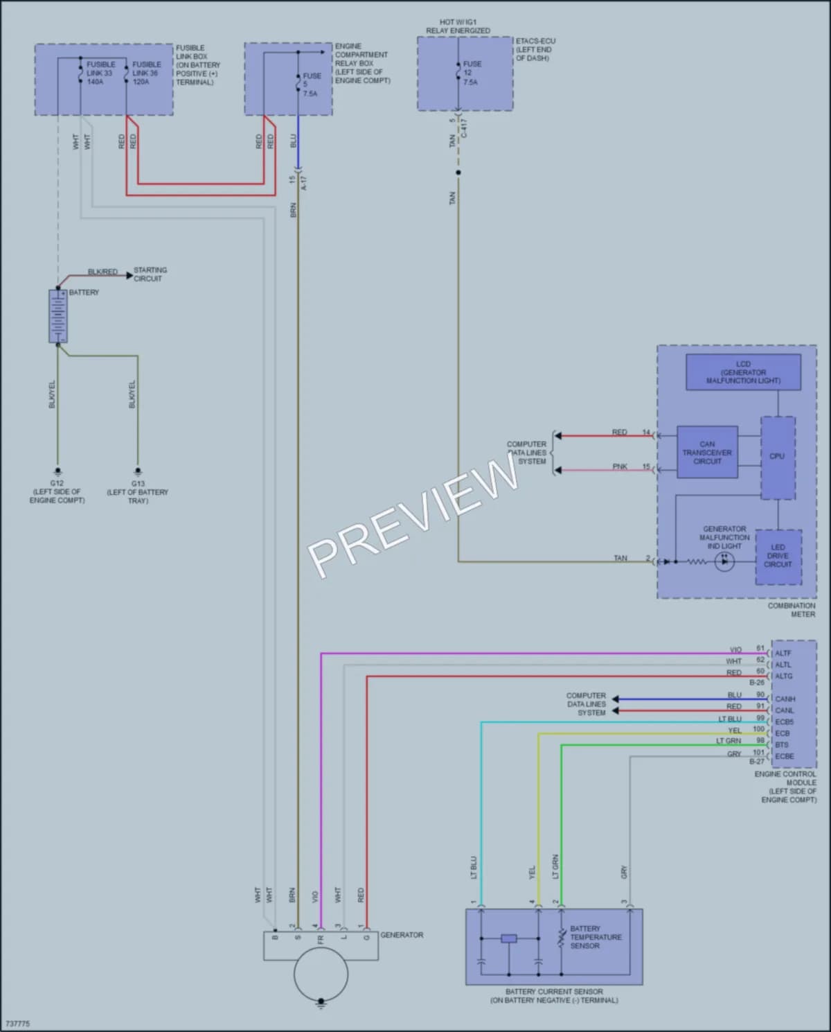 2020 Mitsubishi OutlanderSport Starting Charging wiring diagram preview