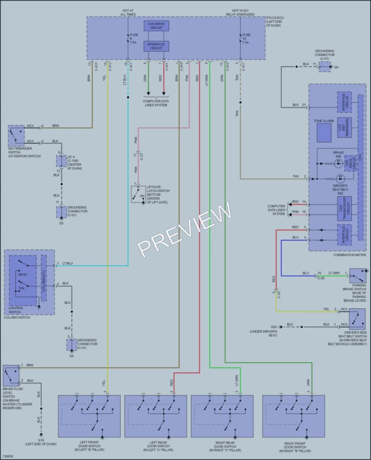 2020 Mitsubishi OutlanderSport Warning Systems wiring diagram preview
