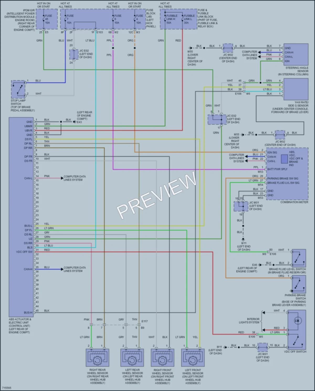 2020 Nissan 370Z Anti Lock Brakes wiring diagram preview